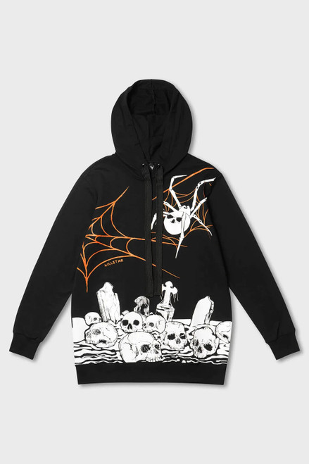 Killstar Pumpkin Reaper Hoodie Spider Graveyard Skull Webs Goth Punk KSRA006778 Killstar Pumpkin Reaper Hoodie Spider Graveyard Skull Webs Goth Punk KSRA006778