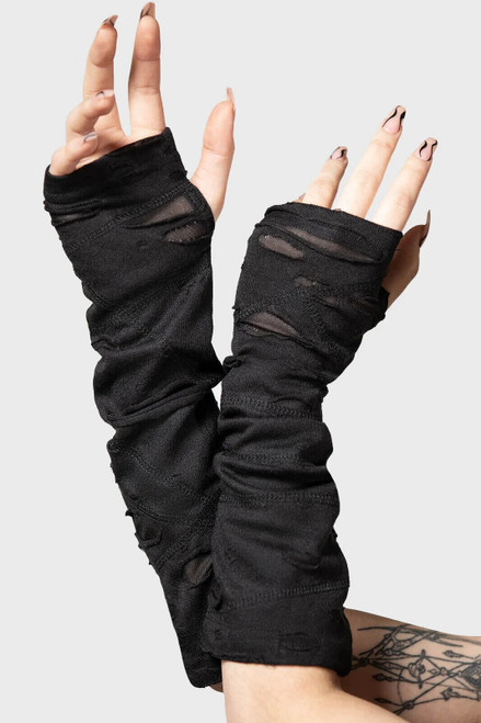 Women's Fingerless Long Leather Gloves/ Arm Warmers Super 