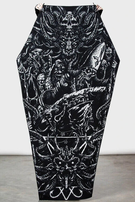 Killstar Heavy And Doomed Beach Towel Coffin Satanic Black Goth Punk  KSRA008245