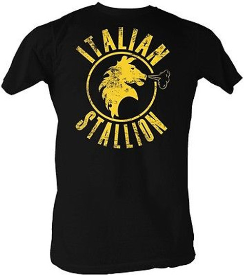 ROCKY BLACK & YELLOW ITALIAN STALLION BOXING STALLONE MOVIE T TEE SHIRT L-2XL