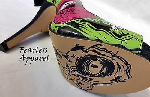 Iron Fist Zombie Shoes High Heel Open Toe Pumps womens 7 Goth rockabilly |  eBay