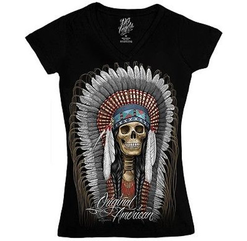 DAVID GONZALES DGA ORIGINAL AMERICANA INDIAN TATTOO GIRLS V NECK SHIRT S-2XL DAVID GONZALES DGA ORIGINAL AMERICANA INDIAN TATTOO GIRLS V NECK SHIRT S-2XL