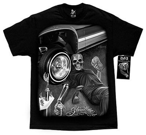 DAVID GONZALES DGA SHOWTIME SKELETON LOWRIDER TROPHIE BEER MENS T SHIRT M-5XL DAVID GONZALES DGA SHOWTIME SKELETON LOWRIDER TROPHIE BEER MENS T SHIRT M-5XL