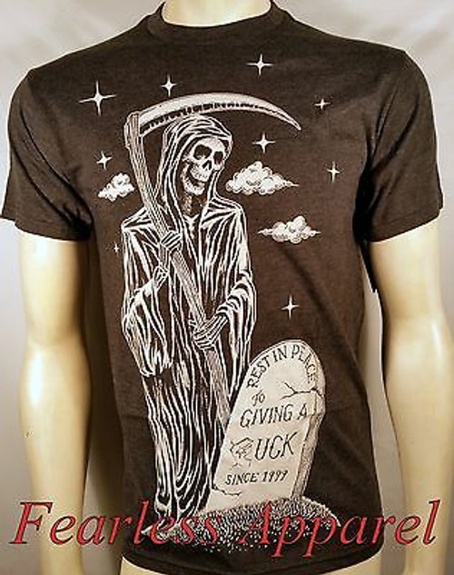 FAMOUS STARS & STRAPS RIP PREMIUM GRIM REAPER TOMBSTONE DEATH PUNK T SHIRT S-2XL