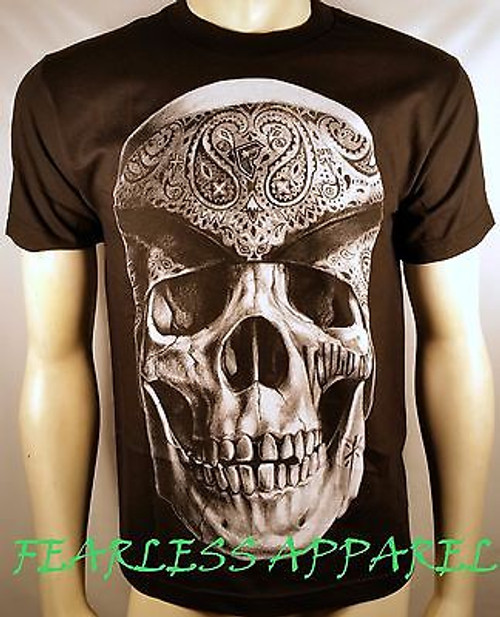 FAMOUS STARS & STRAPS VATOS LOCOS SKULL BANDANA URBAN SKATE T TEE SHIRT S-2XL FAMOUS STARS & STRAPS VATOS LOCOS SKULL BANDANA URBAN SKATE T TEE SHIRT S-2XL