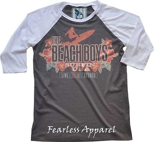 THE BEACH BOYS LIVE COLOR VINTAGE MUSIC RAGLAN BASEBALL T TEE SHIRT S M L XL 2XL THE BEACH BOYS LIVE COLOR VINTAGE MUSIC RAGLAN BASEBALL T TEE SHIRT S M L XL 2XL