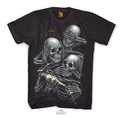 OG ABEL CLOTHING SEE NO URBAN EVIL SKULLS PUNK INK TATTOO BLACK TEE SHIRT S-4XL OG ABEL CLOTHING SEE NO URBAN EVIL SKULLS PUNK INK TATTOO BLACK TEE SHIRT S-4XL