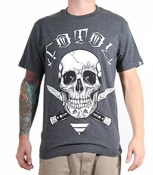 FATAL CLOTHING CHARCOAL CROSS SWITCHBLADE SKULL TATTOO GOTH PUNK T SHIRT S-3XL FATAL CLOTHING CHARCOAL CROSS SWITCHBLADE SKULL TATTOO GOTH PUNK T SHIRT S-3XL