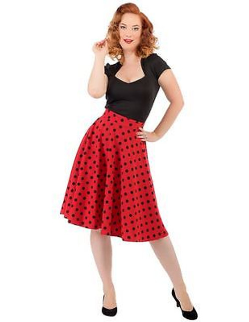 SOURPUSS BOMBSHELL POLKA RETRO 50s PUNK ROCKABILLY PINUP TATTOO SKIRT S ...