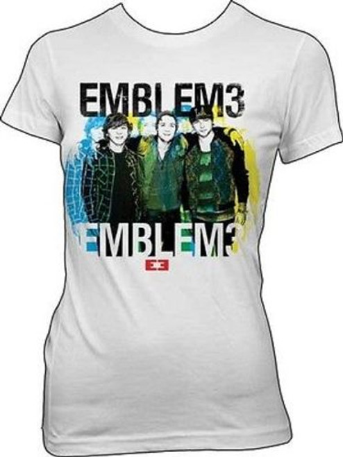 EMBLEM 3 MULTI GROUP PHOTO BOY BAND MUSIC GIRL JUNIORS T SHIRT S M L XL EMBLEM 3 MULTI GROUP PHOTO BOY BAND MUSIC GIRL JUNIORS T SHIRT S M L XL