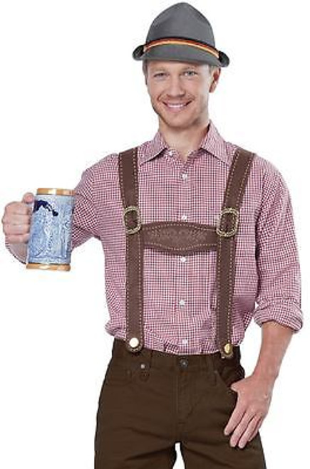 CALIFORNIA COSTUMES ADULT LEDERHOSEN KIT HAT SUSPENDERS OKTOBERFEST BEER GERMAN CALIFORNIA COSTUMES ADULT LEDERHOSEN KIT HAT SUSPENDERS OKTOBERFEST BEER GERMAN
