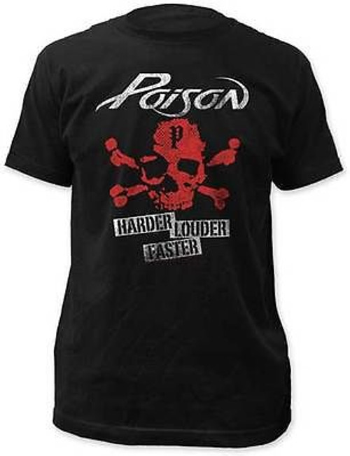 POISON HARDER FASTER LOUDER ALBUM COVER MUSIC BAND ROCK MENS TEE SHIRT S-2XL POISON HARDER FASTER LOUDER ALBUM COVER MUSIC BAND ROCK MENS TEE SHIRT S-2XL