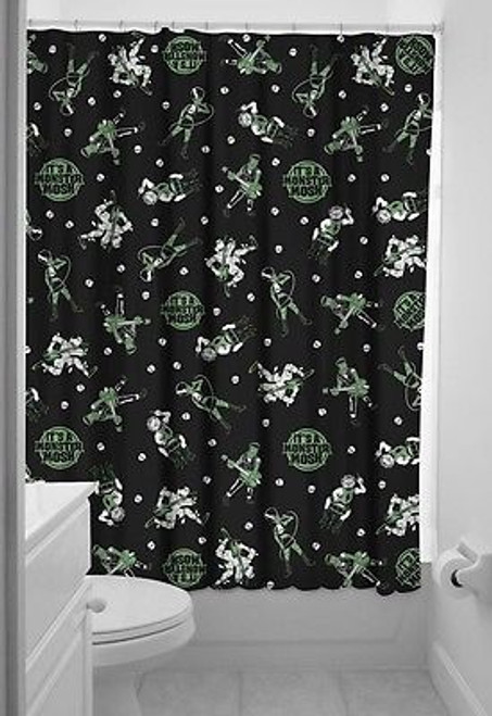 SOURPUSS MONSTER MOSH PUNK GOTH SHOWER CURTAIN BATH PUNK GOTH PINUP TATTOO