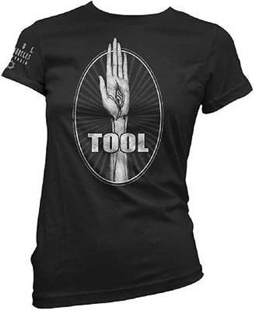 TOOL SPIRAL EYE IN HAND ROCK HARD METAL JUNIORS V-NECK T SHIRT S M L XL TOOL SPIRAL EYE IN HAND ROCK HARD METAL JUNIORS V-NECK T SHIRT S M L XL