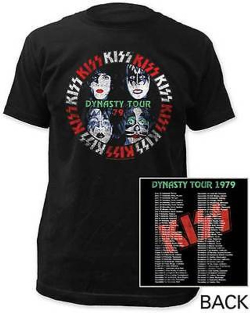 KISS DYNASTY TOUR FITTED SLIM HEAVY ROCK METAL MUSIC BAND T TEE SHIRT S-2XL KISS DYNASTY TOUR FITTED SLIM HEAVY ROCK METAL MUSIC BAND T TEE SHIRT S-2XL