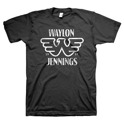WAYLON JENNINGS LIVE IN CONCERT MUSIC BAND GUITAR CLASSIC BLACK T
