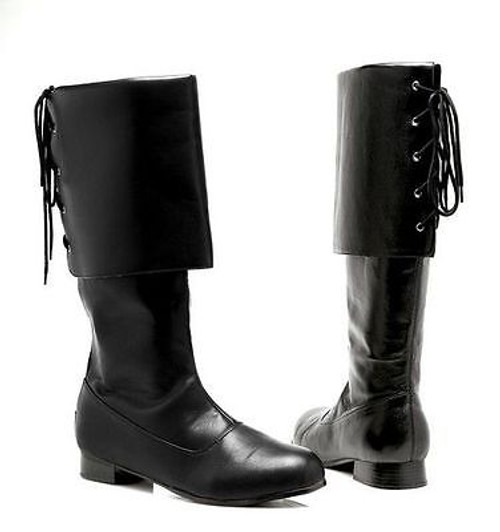 ELLIE 121-SPARROW CAPTAIN HOOK PIRATE COSTUME BIKER KNEE 1" HEEL BOOTS SHOES