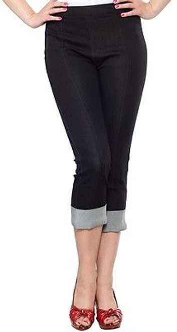 SOURPUSS PEDAL PUSHERS BLACK PUNK GOTH ROCK BOTTOM TATTOO PANTS CAPRI S-2XL SOURPUSS PEDAL PUSHERS BLACK PUNK GOTH ROCK BOTTOM TATTOO PANTS CAPRI S-2XL