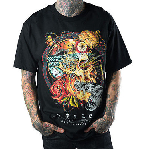 SULLEN CLOTHING ARTISTIC DREAM ART SKULL PUNK TAT TATTOO ROCK GOTH BLACK T SHIRT
