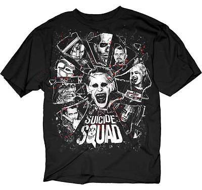 SUICIDE SQUAD SHATTERED GLASS JOKER HARLEY QUINN MOVIE DC COMICS T