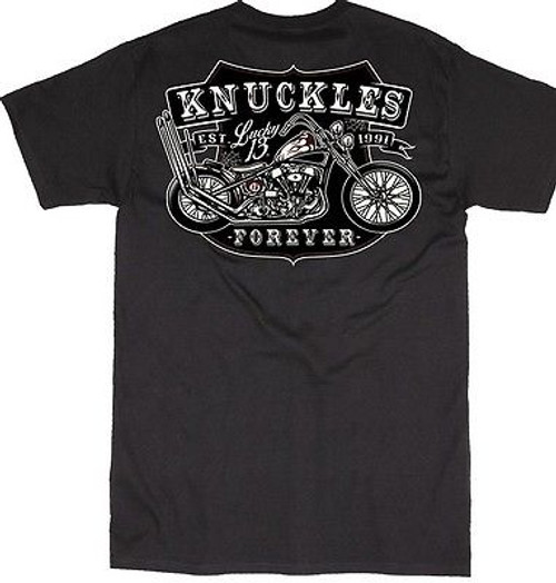Lucky 13 Knuckle Forever Motorcycle Grease Gas Biker Gang Emo Punk Rock T Shirt Lucky 13 Knuckle Forever Motorcycle Grease Gas Biker Gang Emo Punk Rock T Shirt