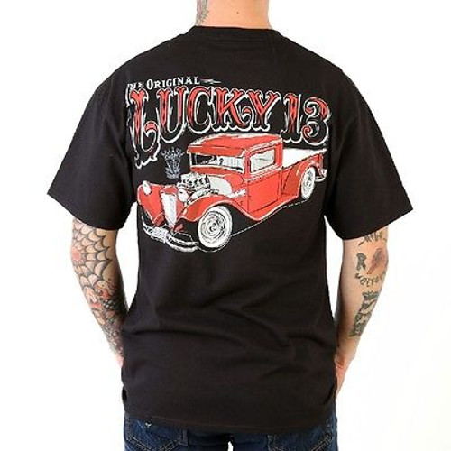 Lucky 13 Floorless Truck Car Grease Gas Glory Punk Goth Tattoo T Tee Shirt S-4Xl Lucky 13 Floorless Truck Car Grease Gas Glory Punk Goth Tattoo T Tee Shirt S-4Xl