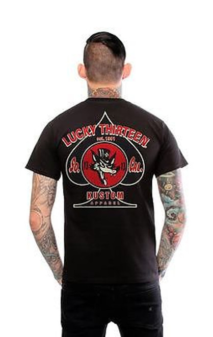 Lucky 13 Wolfy Custom Wolf Logo Biker Tattoo Rock Roll Punk Goth T Shirt S-4Xl Lucky 13 Wolfy Custom Wolf Logo Biker Tattoo Rock Roll Punk Goth T Shirt S-4Xl