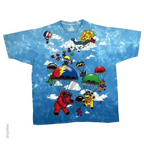 GRATEFUL DEAD PARACHUTING BEARS  ROCK MUSIC FUNNY COLORFUL MEN T SHIRT M-6XL GRATEFUL DEAD PARACHUTING BEARS  ROCK MUSIC FUNNY COLORFUL MEN T SHIRT M-6XL