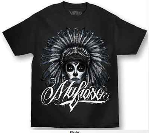Mafioso Muerte Day Of The Dead Skull Feather Punk Urban Tattoo Blk T Shirt M-4Xl Mafioso Muerte Day Of The Dead Skull Feather Punk Urban Tattoo Blk T Shirt M-4Xl