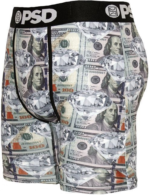 PSD Marble Money Cash Benjamins Hundreds Underwear Boxer Briefs