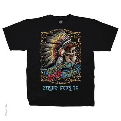 GRATEFUL DEAD SPRING TOUR 1990 CLASSIC ROCK BAND MUSIC BLACK MENS