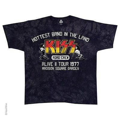 KISS ROAD CREW 77 ROAD TOUR PIN UP GIRLS COVER MUSIC BAND BLACK T SHIRT M-2XL