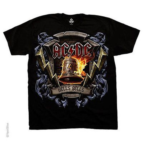 ACDC AC/DC HELLS BELLS SHIELD HARD ROCK MUSIC BAND BLACK T SHIRT SIZE M-2XL ACDC AC/DC HELLS BELLS SHIELD HARD ROCK MUSIC BAND BLACK T SHIRT SIZE M-2XL