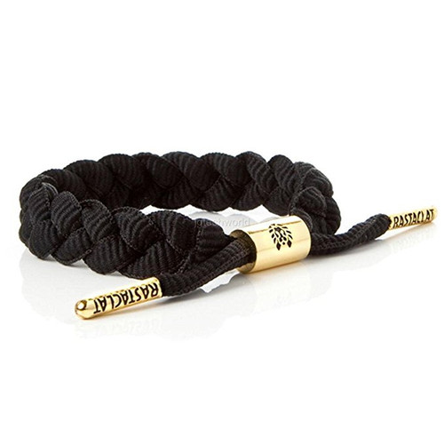 Rastaclat Miniclat Onyx Black Gold Youth Girls Shoelace Bracelet RCW001BLK2