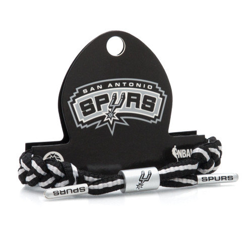 Rastaclat NBA San Antonio Spurs Black Grey Basketball Shoelace Bracelet RC001SAS