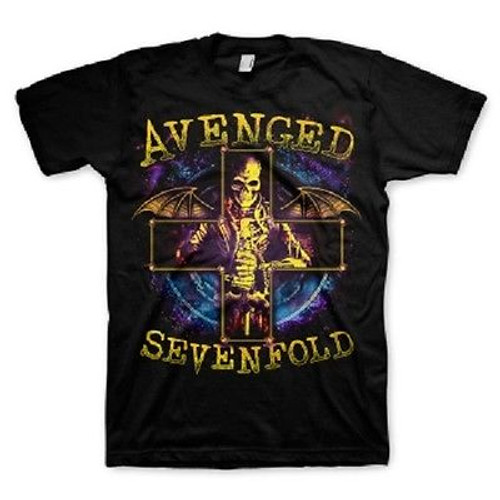 AVENGED SEVENFOLD A7X STELLAR SKULL INSCRIBED CROSS ROCK MUSIC T TEE SHIRT S-2XL AVENGED SEVENFOLD A7X STELLAR SKULL INSCRIBED CROSS ROCK MUSIC T TEE SHIRT S-2XL