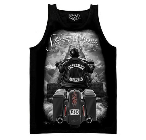 DGA David Gonzales Art Ride or Die Stairway To Heaven Tattoo Mens Tank Top Shirt DGA David Gonzales Art Ride or Die Stairway To Heaven Tattoo Mens Tank Top Shirt