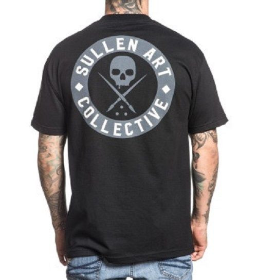 Sullen Badge of Honor BOH Bricks Premium Black Blue Punk Tattoo Mens Tee SCM0175