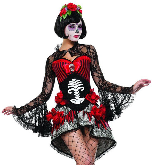 Starline Deadly Damsel Day Of The Dead Adult Womens Halloween Costume S4375 Starline Deadly Damsel Day Of The Dead Adult Womens Halloween Costume S4375