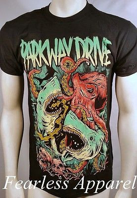 Parkway Drive Sharktopus Shark Octopus Skull Rock Metalcore T Tee Shirt S-2Xl