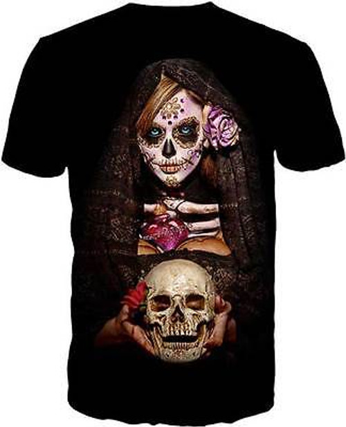 Daveed Benito Fortune Teller Dod Sexy Beautiful Sugar Skull Artwork Tee Shirt Daveed Benito Fortune Teller Dod Sexy Beautiful Sugar Skull Artwork Tee Shirt