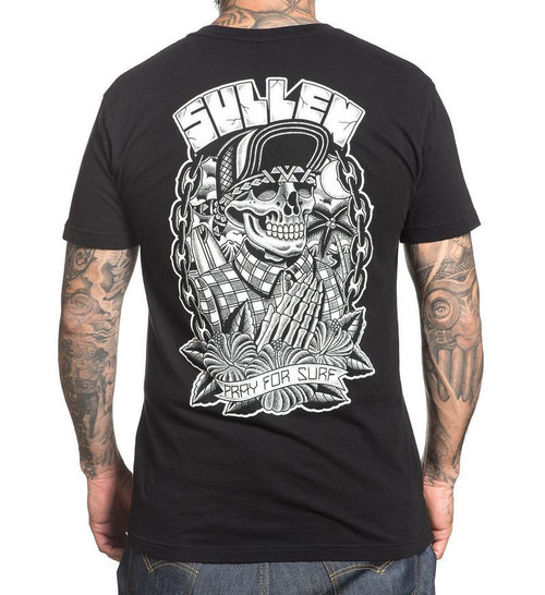Sullen Art Collective Orar Por El Pray For Surf Choloha Men's Tee Shirt  Black - Fearless Apparel