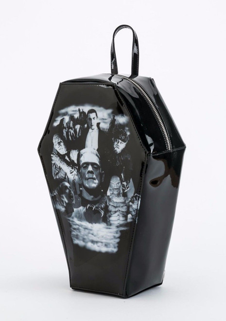 Rock Rebel GG Rose Monster Collage Coffin Backpack Handbag Purse Horror Movie Rock Rebel GG Rose Monster Collage Coffin Backpack Handbag Purse Horror Movie