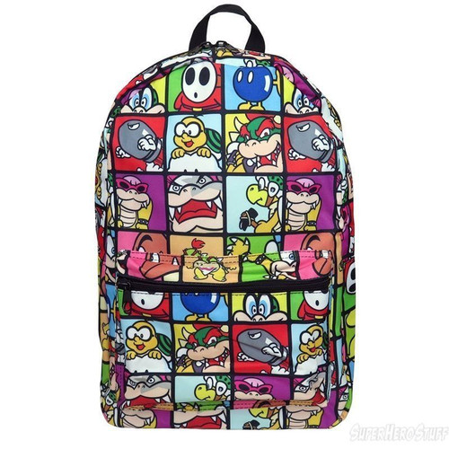 Nintendo Super Mario Brothers Villains Sublimated School Bag Backpack BQ2XIKSMB