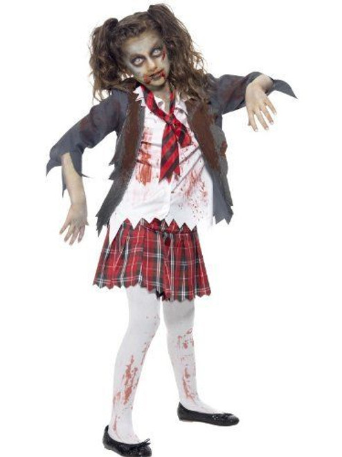 Smiffys Zombie School Girl Skirt Horror Halloween Child Teen Girls Costume 43025 Smiffys Zombie School Girl Skirt Horror Halloween Child Teen Girls Costume 43025