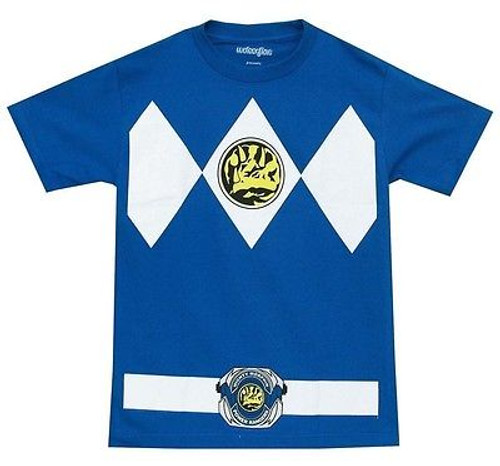 Authentic Mighty Morphin I Am Blue Power Ranger Rangers Mens Costume Shirt S-2Xl Authentic Mighty Morphin I Am Blue Power Ranger Rangers Mens Costume Shirt S-2Xl