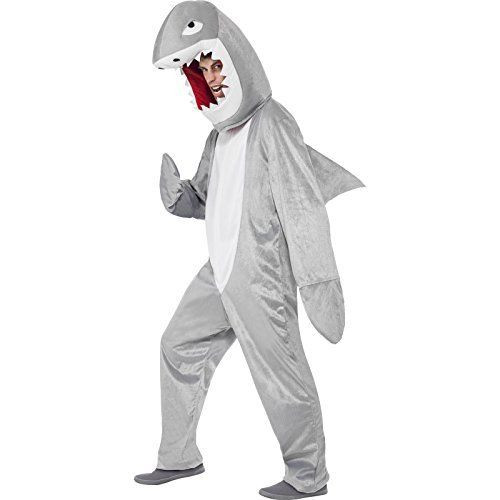 Smiffy's Shark Grey Bodysuit Hood Adult Mens One Size Halloween Costume 43815 Smiffy's Shark Grey Bodysuit Hood Adult Mens One Size Halloween Costume 43815