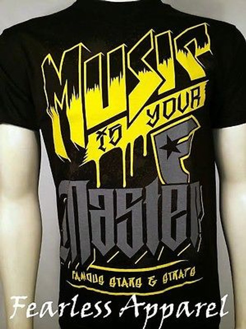 AUTHENTIC FAMOUS STARS & STRAPS MUSIC IS YOUR MASTER PUNK URBAN T SHIRT S-2XL AUTHENTIC FAMOUS STARS & STRAPS MUSIC IS YOUR MASTER PUNK URBAN T SHIRT S-2XL