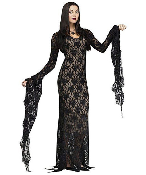 Fun World Addams Family Morticia Addams Darkness Womens Haloween Costume 124044 Fun World Addams Family Morticia Addams Darkness Womens Haloween Costume 124044