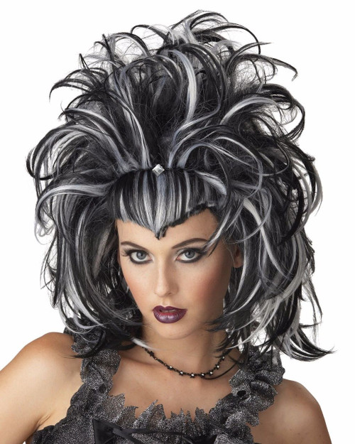 Morris Costumes Evil Sorceress Black White Womens Halloween Costume Wig 177153